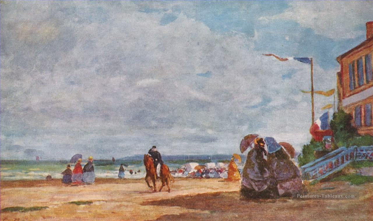 Boudin Eugène Louis plage à Trouville 1863 II Peintures à l'huile